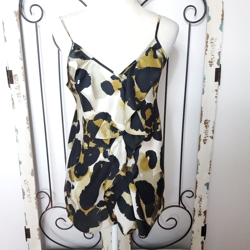 CAbi ruffled animal print top small